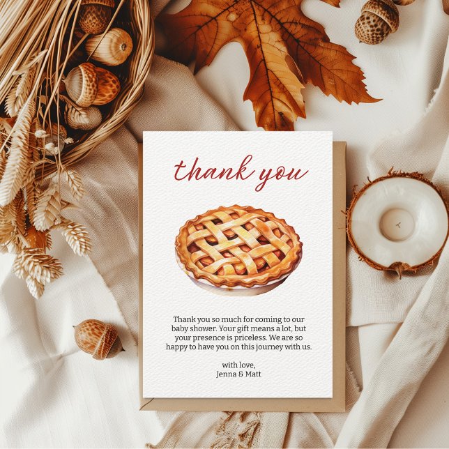 Little Süsse Pie Baby Shower Gingham Fall Dankeskarte (Thank you card Cutie Pie Baby Shower)