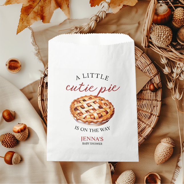 Little Süsse Pie Baby Shower Gingham Fall Geschenktütchen (Little cutie pie baby shower favor bags)