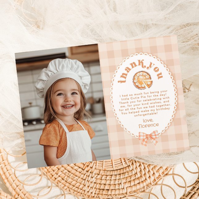 Little Süsse Pie Birthday Foto Danke Karte (Von Creator hochgeladen)