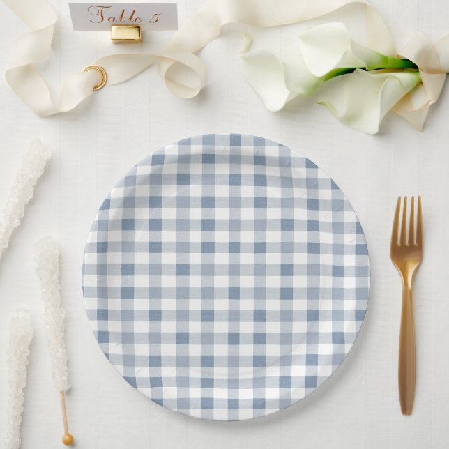 Little Süsse Pie Blueberry Baby Shower Gingham Pappteller (Hochzeit)