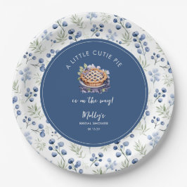 Little Süsse Pie Blueberry Gingham Baby Shower Pappteller