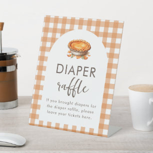 Little Süsse Pie Fall Gingham Diaper Raffle Sockelschild