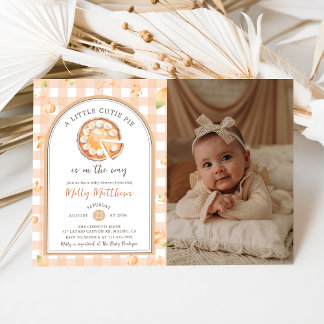 Little Süsse Pie Fall Pumpkin Gingham Baby Dusche Einladung