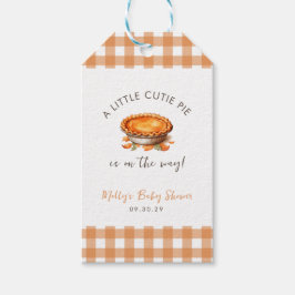 Little Süsse Pie Fall Pumpkin Gingham Baby Dusche Geschenkanhänger