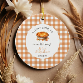 Little Süsse Pie Fall Pumpkin Gingham Baby Dusche Keramik Ornament