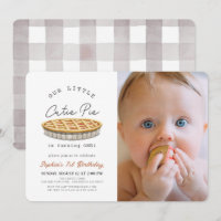 Little Süsse Pie Fall Weißer 1. Geburtstag Foto