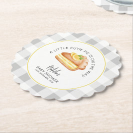 Little Süsse Pie Gray Gingham Kariert Baby Dusche Untersetzer