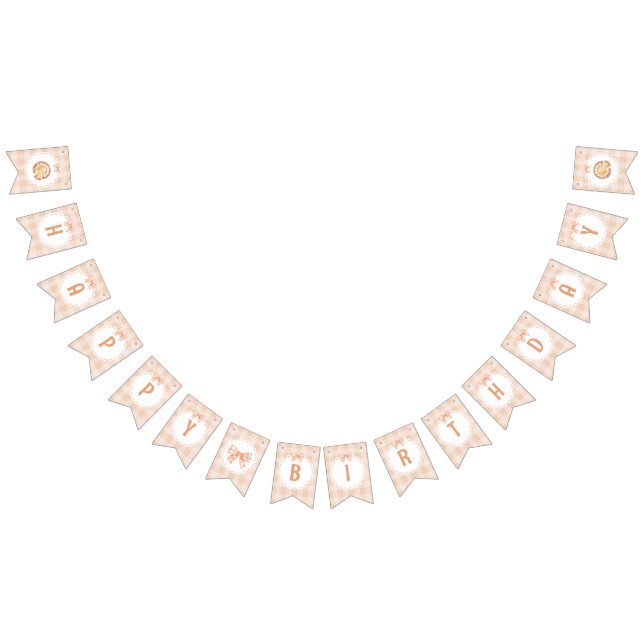 Little Süsse Pie Happy BIrthday Gingham Bogen Wimpelkette (Alle)