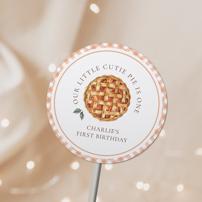 Little Süsse Pie Herbst 1. Geburtstag Runder Aufkleber (Von Creator hochgeladen)