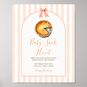 Little Süsse Pie Orange Gingham Baby Sock Hunt Poster