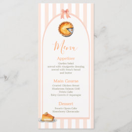 Little Süsse Pie Orange Gingham Birthday Menu Menükarte