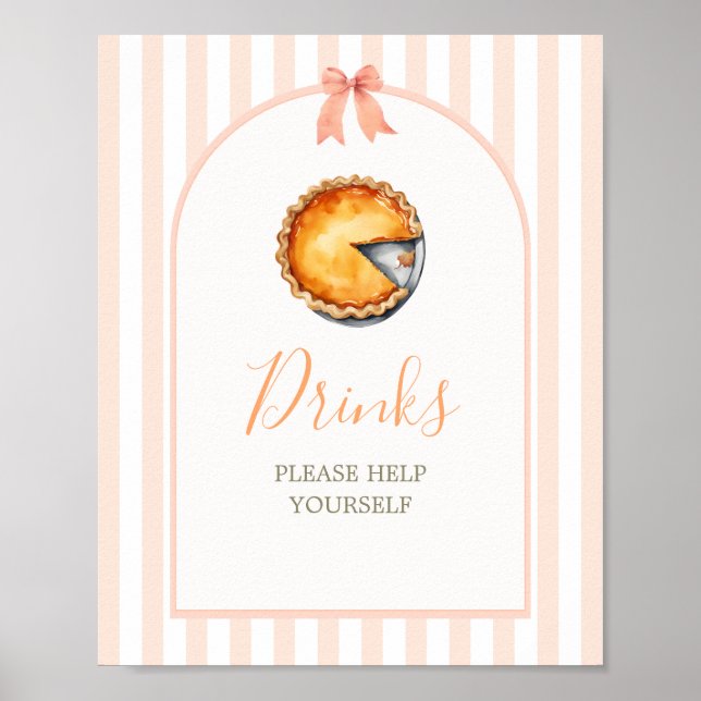 Little Süsse Pie Orange Gingham Drinks Poster (Vorne)
