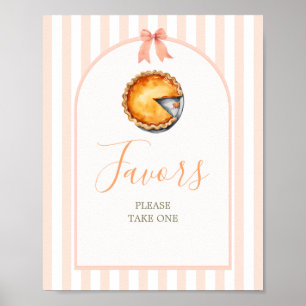 Little Süsse Pie Orange Gingham Favors Sign Poster