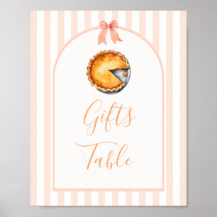 Little Süsse Pie Orange Gingham gibt Tafelzeichen Poster