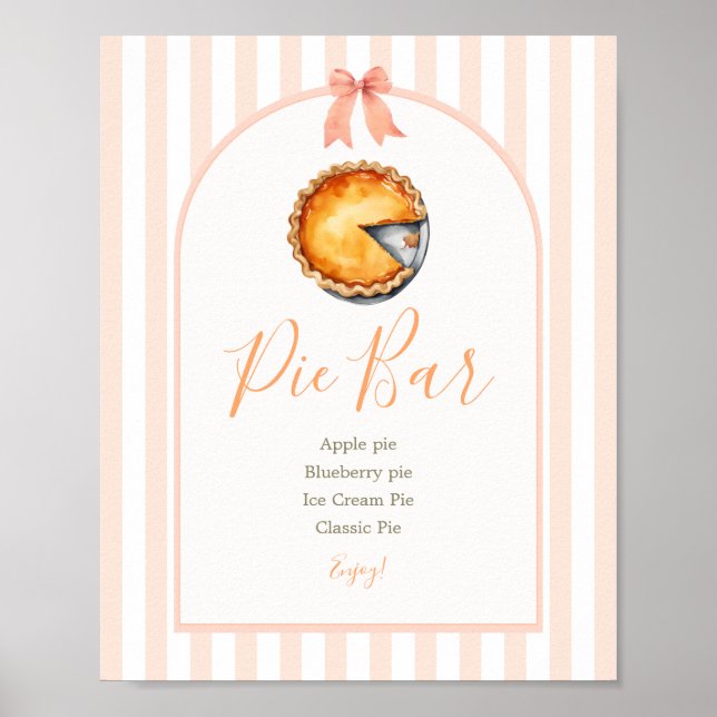 Little Süsse Pie Orange Gingham Pie Bar Sign Poster (Vorne)