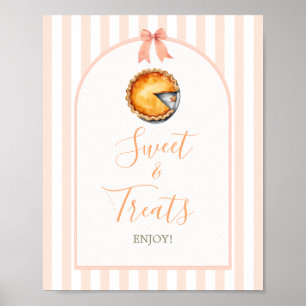 Little Süsse Pie Orange Gingham Sweet Leckereien U Poster