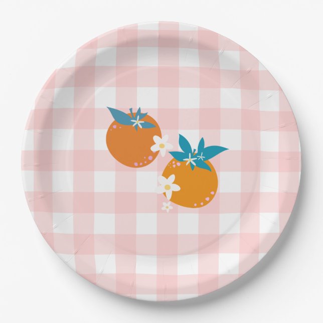 Little Süsse Pink Gingham Teller (Vorderseite)