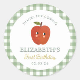 Little Sweet Apple First Geburtstag Runder Aufkleber