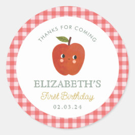 Little Sweet Apple First Geburtstag Runder Aufkleber