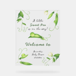 Little Sweet Pea Welcome Baby Shower Acrylschild