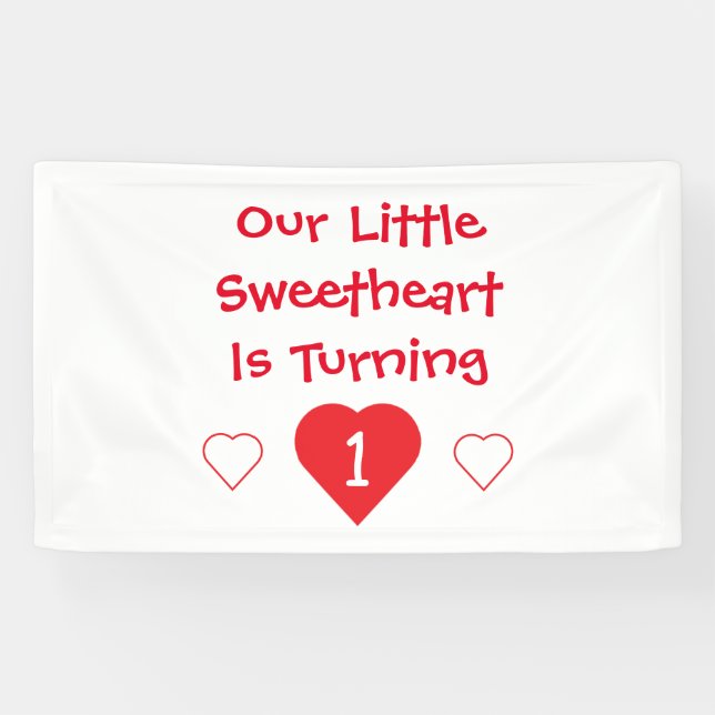 Little Sweetheart 1. Geburtstag Banner (Horizontal)