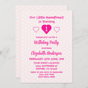 Little Sweetheart 1. Geburtstag Einladung