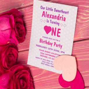Little Sweetheart 1. Geburtstag Einladung