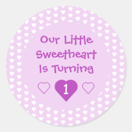 Little Sweetheart 1. Geburtstag Runder Aufkleber