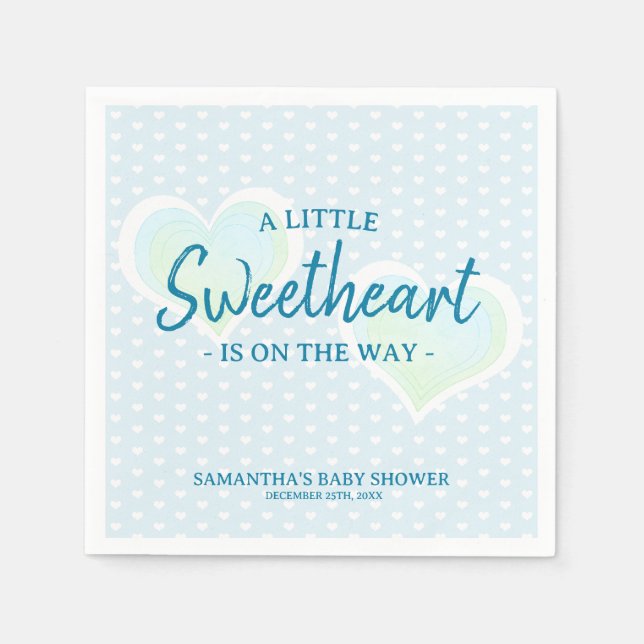 Little Sweetheart Baby Dusche Blue Serviette (Vorderseite)