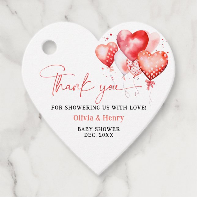 Little Sweetheart Baby Duschherz Geschenkanhänger (Vorderseite)