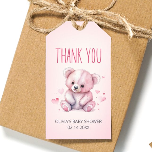 Little Sweetheart Bär Baby Dusche Danke Geschenkanhänger (Von Creator hochgeladen)