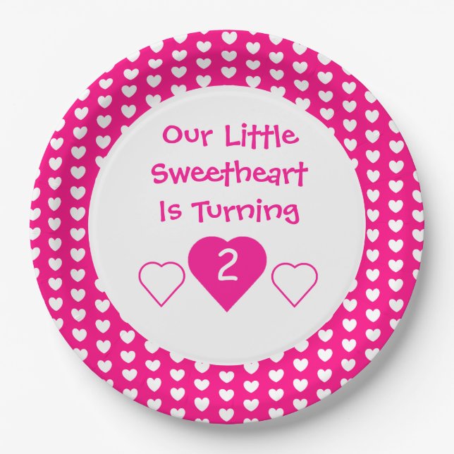 Little Sweetheart Birthday Pappteller (Vorderseite)