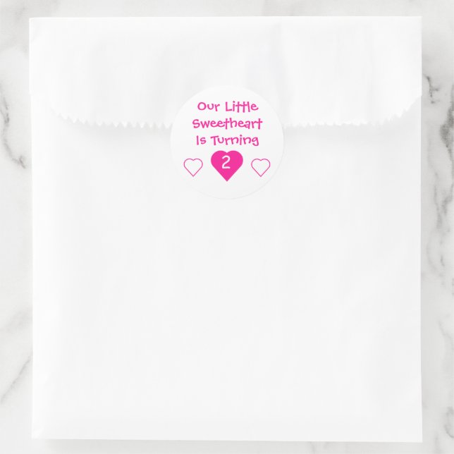 Little Sweetheart Birthday Runder Aufkleber (Tasche)