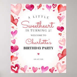 Little Sweetheart Birthday Welcome Sign Poster