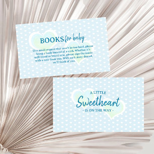 Little Sweetheart Blue Baby Shower Books for Baby Begleitkarte