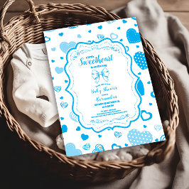 Little Sweetheart Blue Valentine Boy Baby Dusche Einladung