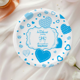 Little Sweetheart Blue Valentine Boy Baby Dusche Pappteller