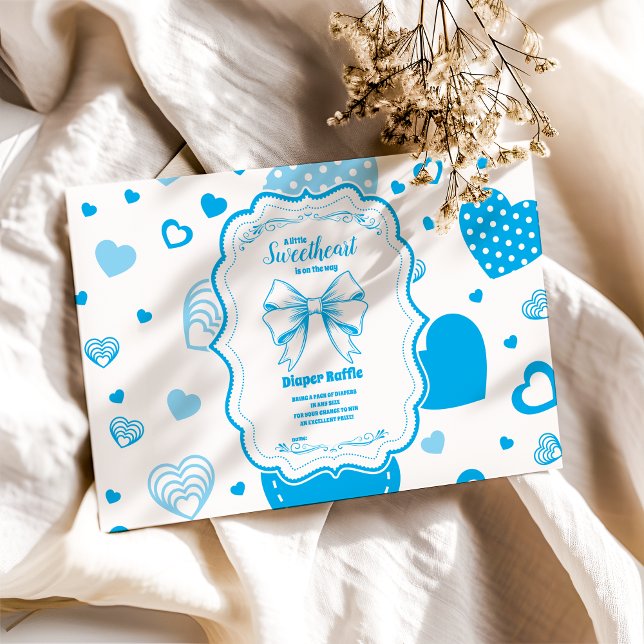 Little Sweetheart Blue Valentine Diapper Raffle Begleitkarte (Von Creator hochgeladen)