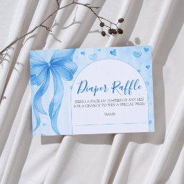 Little Sweetheart Blue Valentines Diaper Raffle Begleitkarte