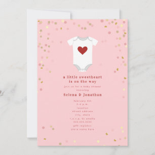 Little Sweetheart Bodysuit Valentine Baby Dusche I Einladung