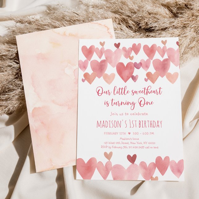 Little Sweetheart Boho Herz ersten Geburtstag Einladung (Von Creator hochgeladen)