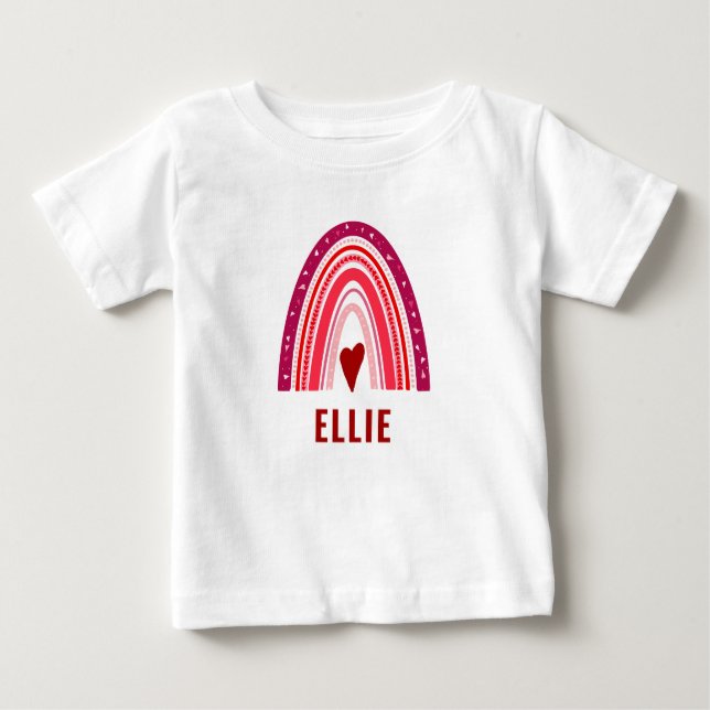 Little Sweetheart Boho Rainbow Valentine Baby T-shirt (Vorderseite)