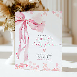 Little Sweetheart Bow Baby Dusche Begrüßungszeiche Sockelschild