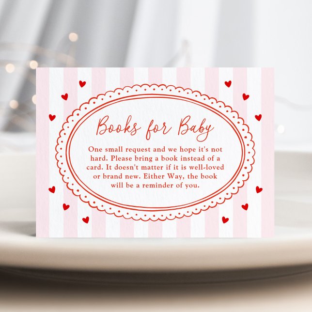 Little Sweetheart Bow Baby Shower Books for Baby Begleitkarte (Von Creator hochgeladen)