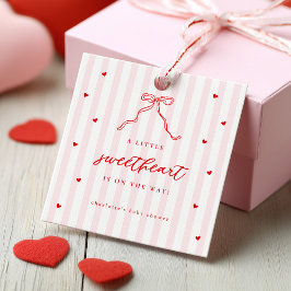 Little Sweetheart Bow Baby Shower Geschenkanhänger