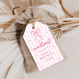 Little Sweetheart Bow Baby Shower Gift Tags Geschenkanhänger