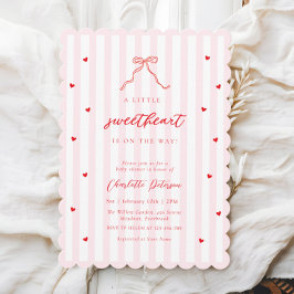 Little Sweetheart Bow Baby Shower Invitation Einladung