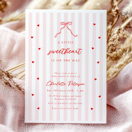 Little Sweetheart Bow Baby Shower Invitation Einladung