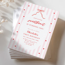 Little Sweetheart Bow Baby Shower Invitation Einladung