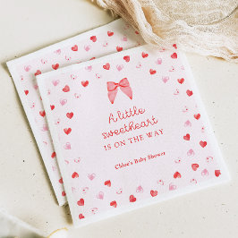 Little Sweetheart Bow Baby Shower Invitation Serviette